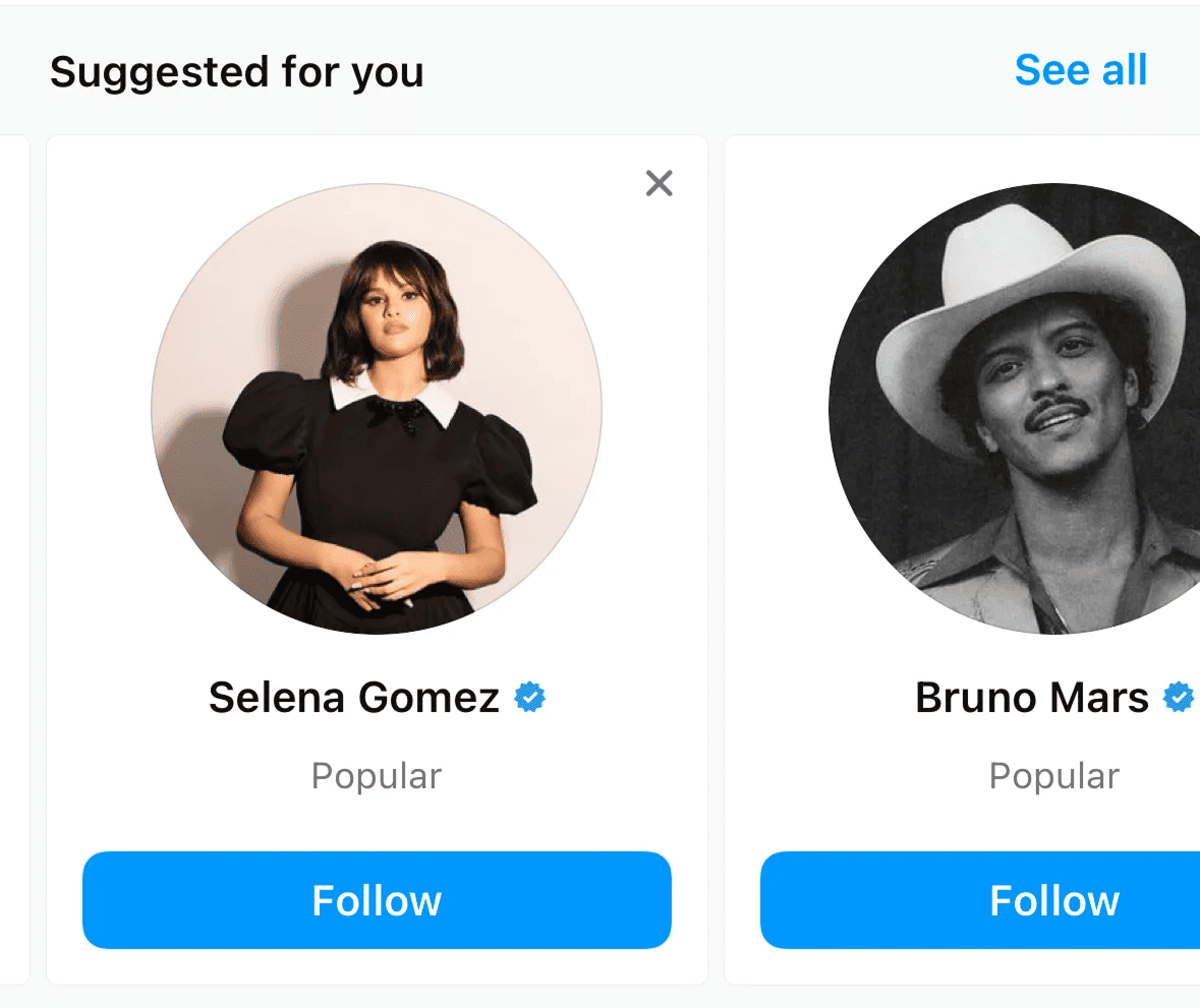 Feed do Instagram mostrando viés algorítmico