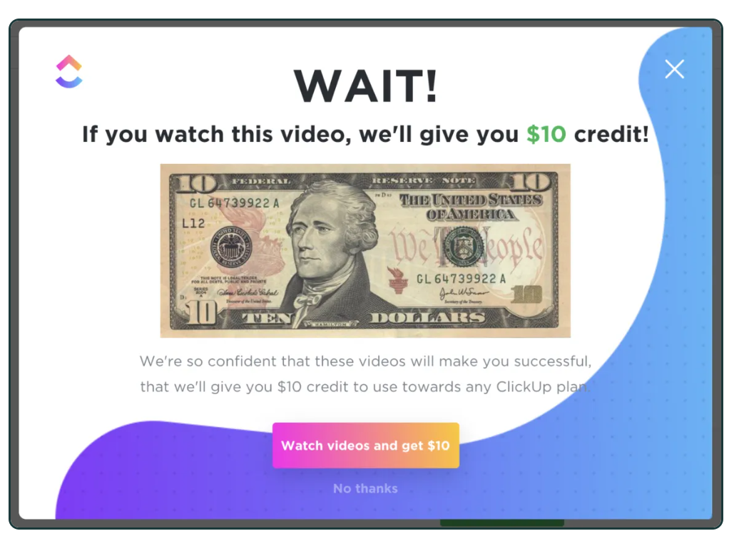 ClickUp - Onboarding Incentivizado