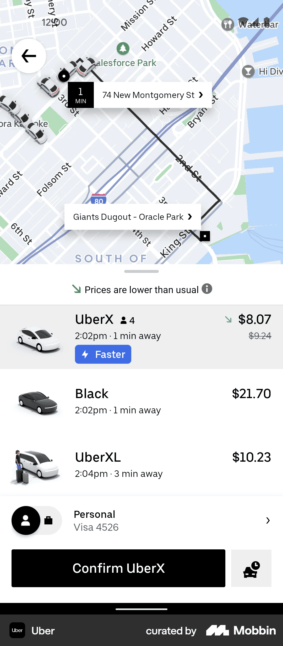 Uber case study mostrando rastreamento em tempo real